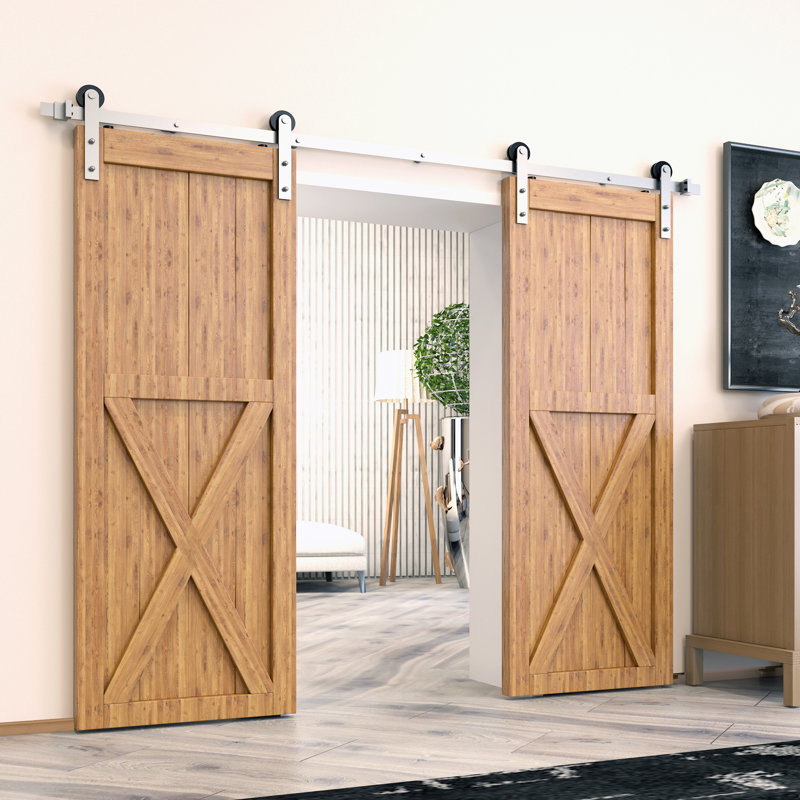 Homacer Straight Stainless Brushed Nickel Steel Standard Double Barn